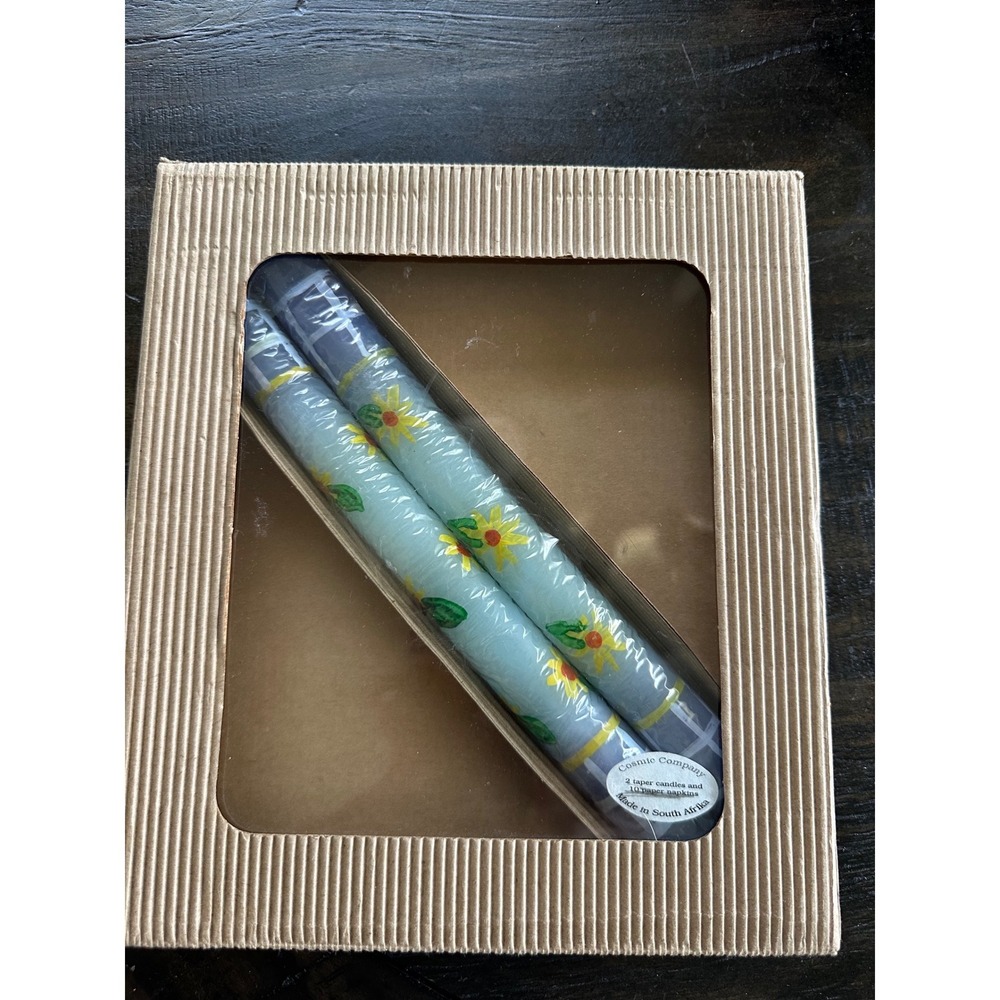 Cosmic Company Hand Painted Taper Candles Set South Africa Floral *just candles
